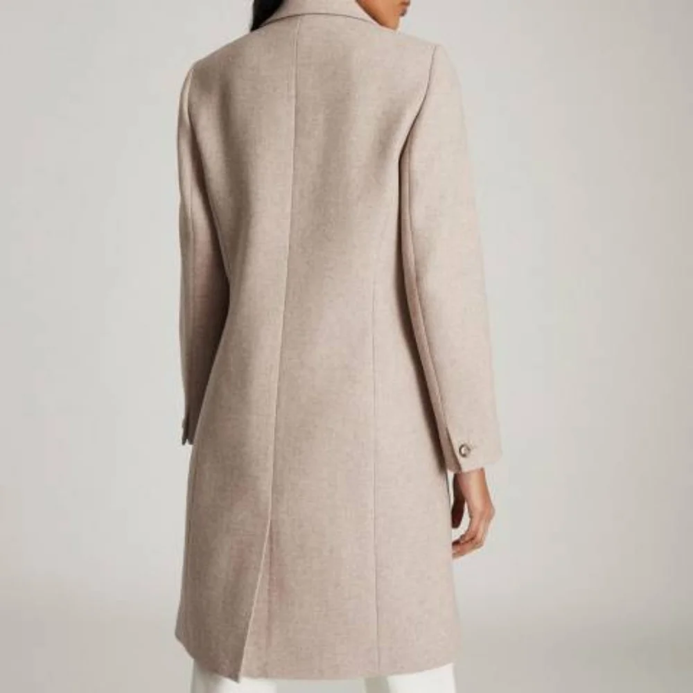 NWT REISS | Mandie Contrast Collar Mid-Length Coat - Picture 9 of 15